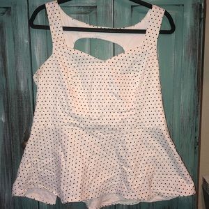 Torrid Retro Peplum Polka Dot Top